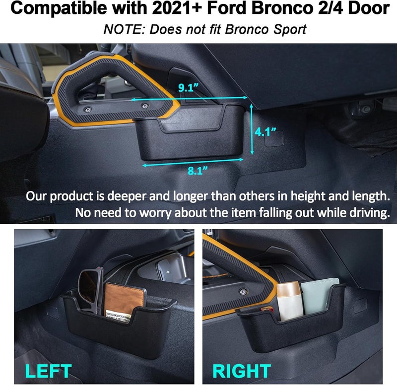 TOPINSTALL New Gear Shifter Organizer Compatible with 2021-2025 2026 Ford Bronco, Center Console Gear Side Storage Box Tray Interior Accessories for Bronco 2/4-Door (Not for Bronco Sport) - Image 5